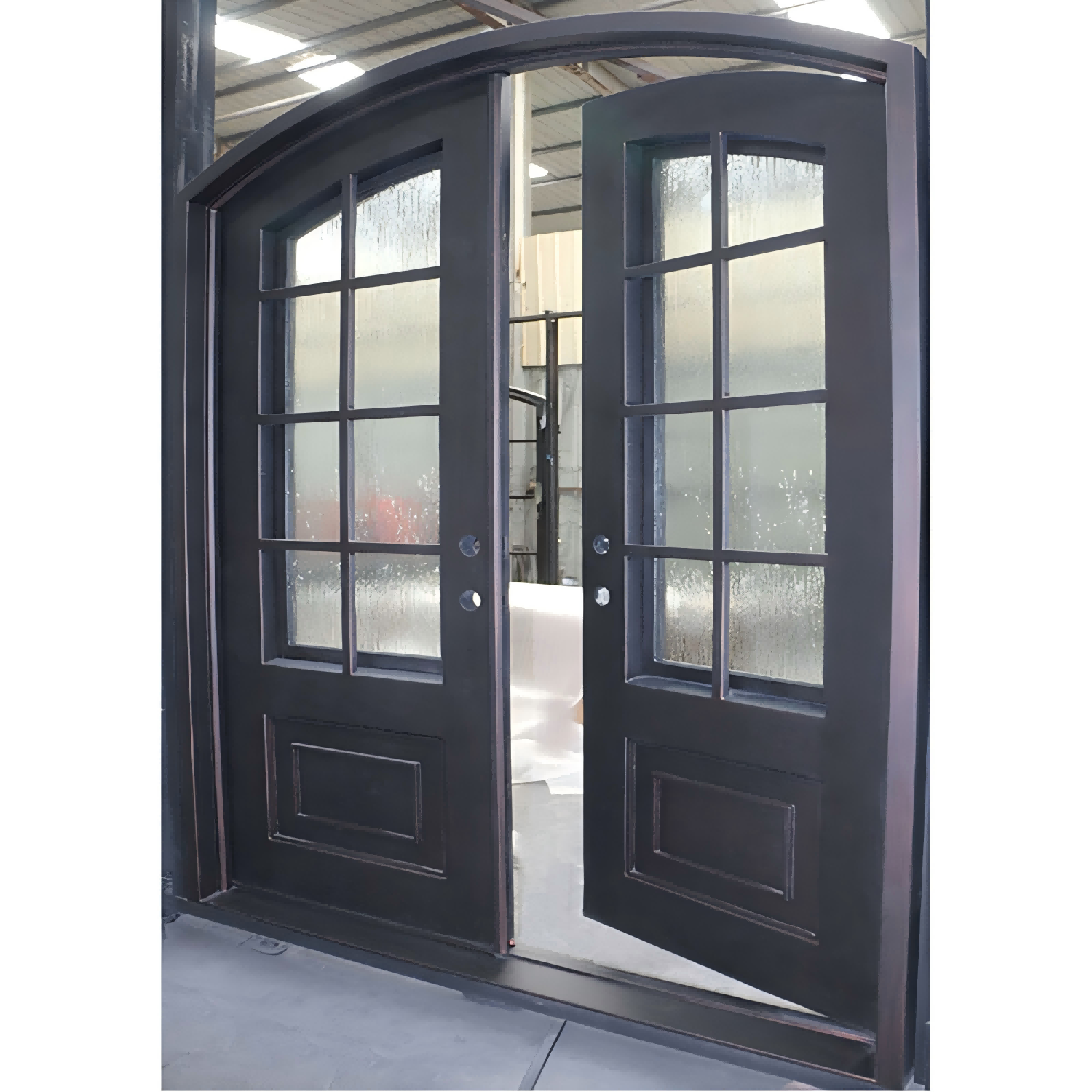 Wrought Iron Exterior 8-Lite Front En...