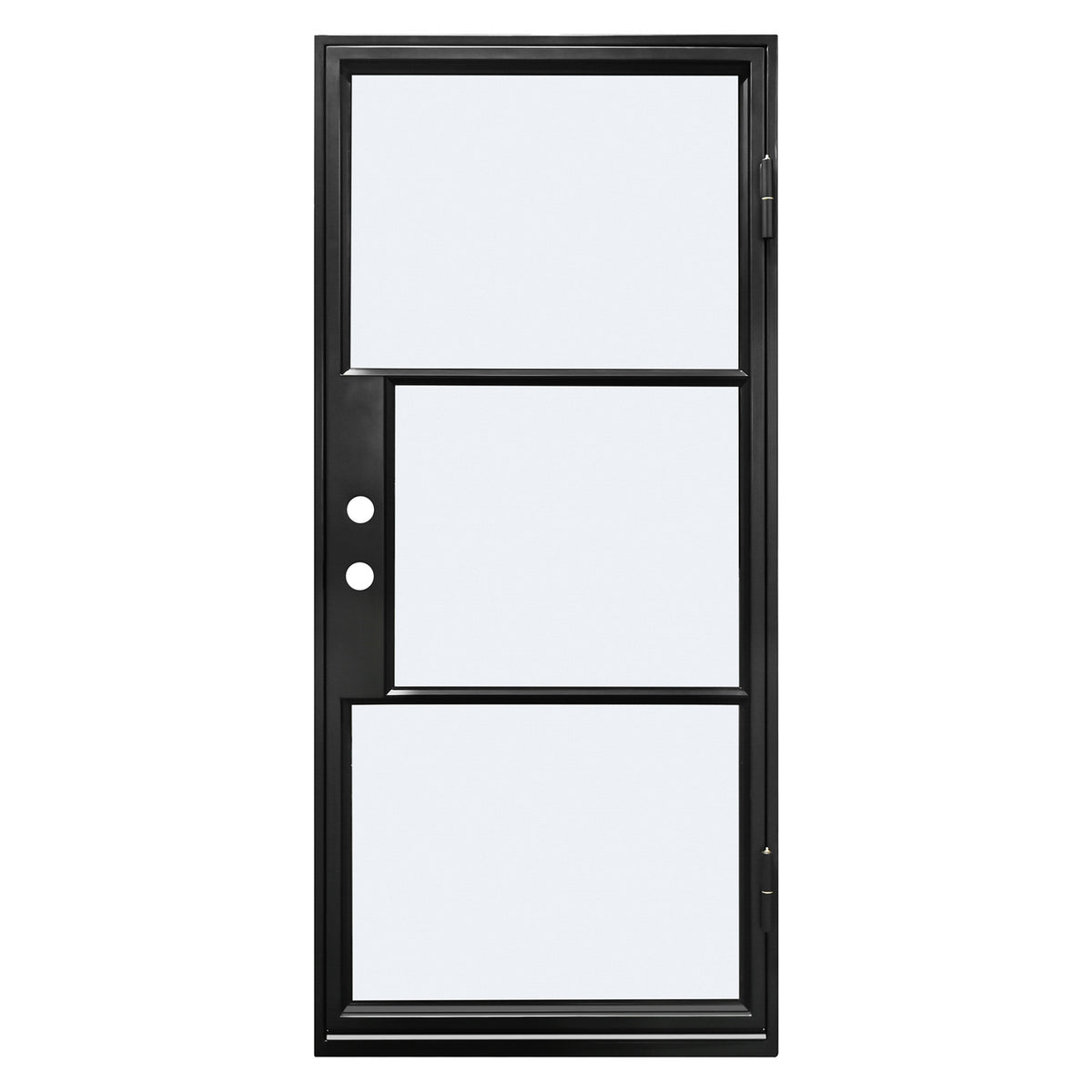 Lion Iron Doors Steel French Door 3-Lites Single Door