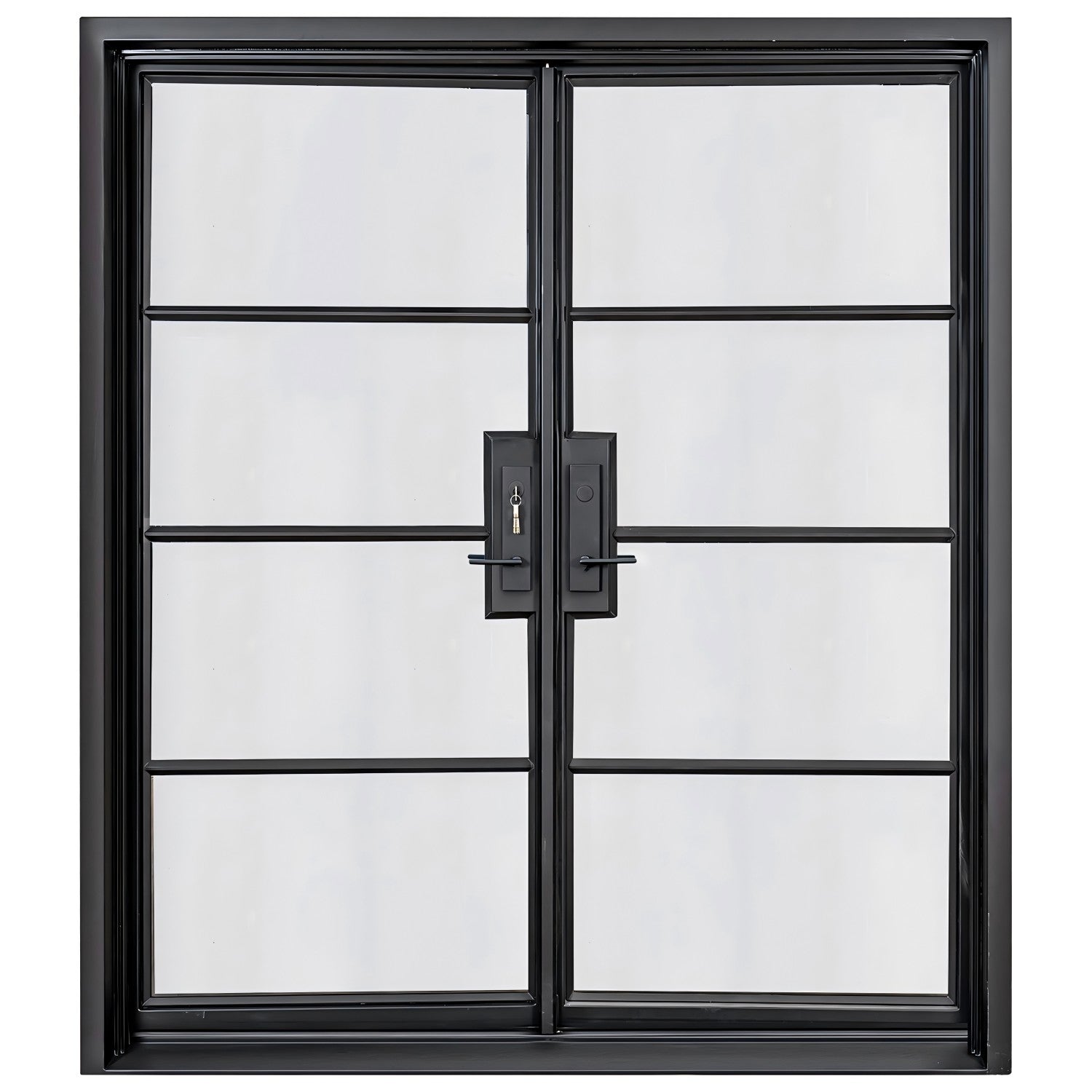 Lion Iron Door Steel French Double Door 4-Lites