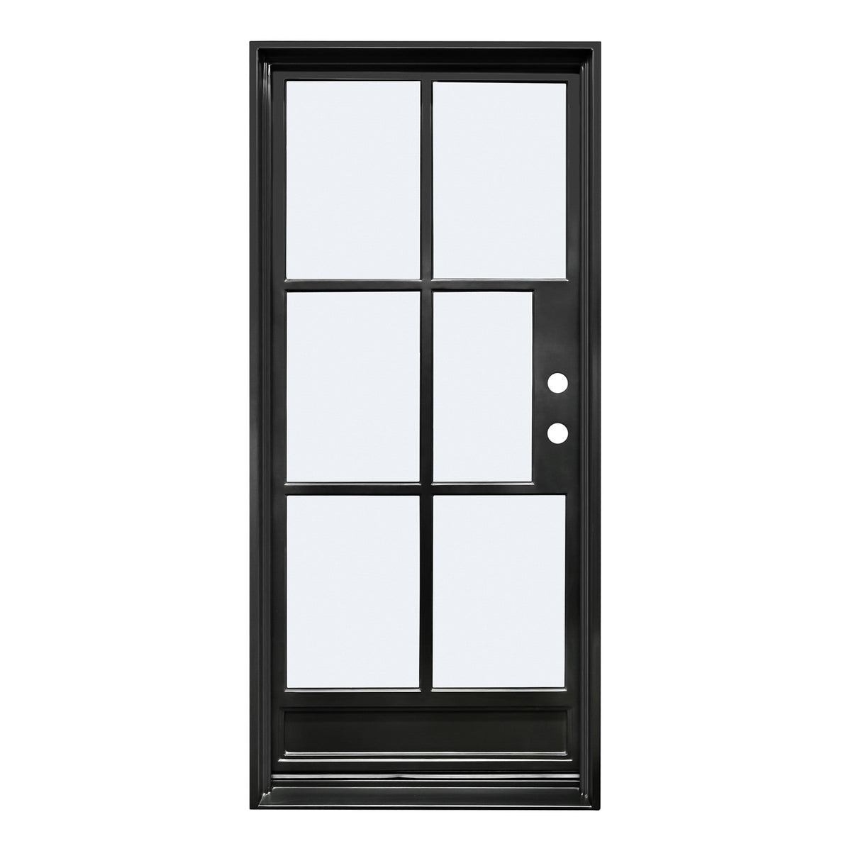 Lion Iron Door Steel French Single door-6 Lite with Kickplate