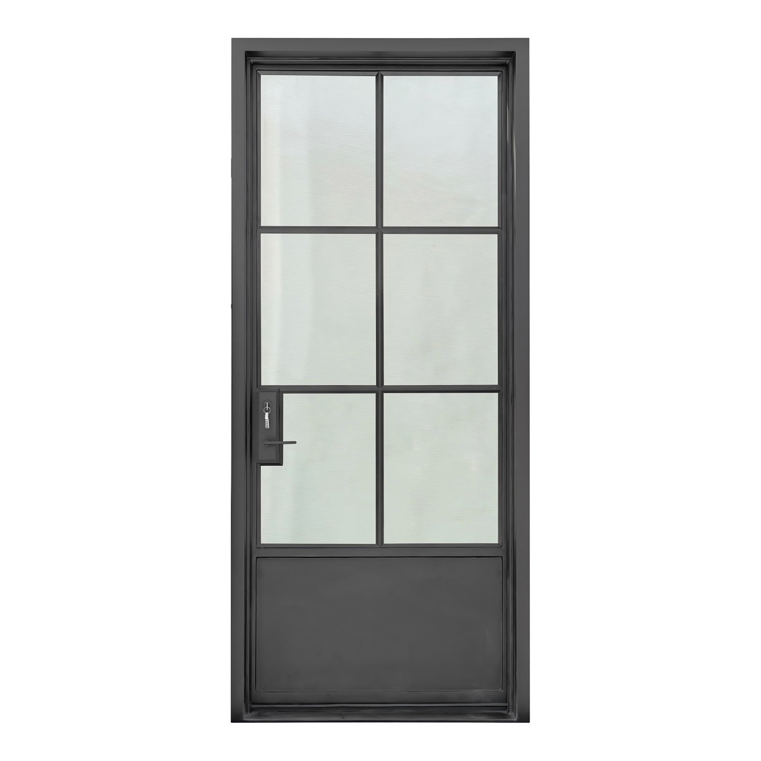 Lion Iron Door Steel French Single door-6 Lite with Kickplate
