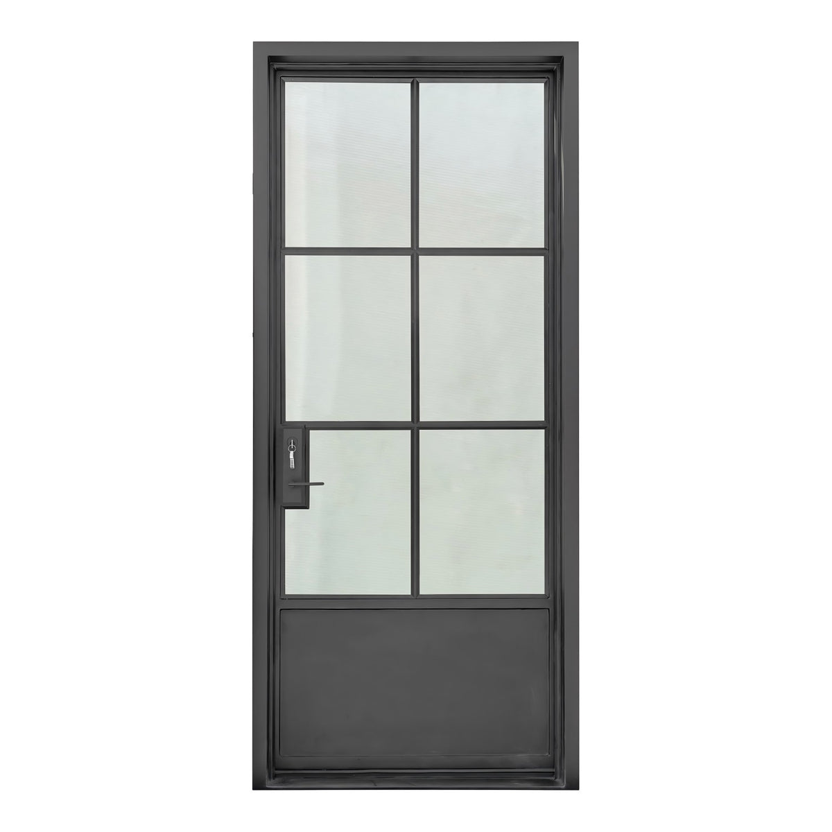 Lion Iron Door Steel French Single door-6 Lite with Kickplate