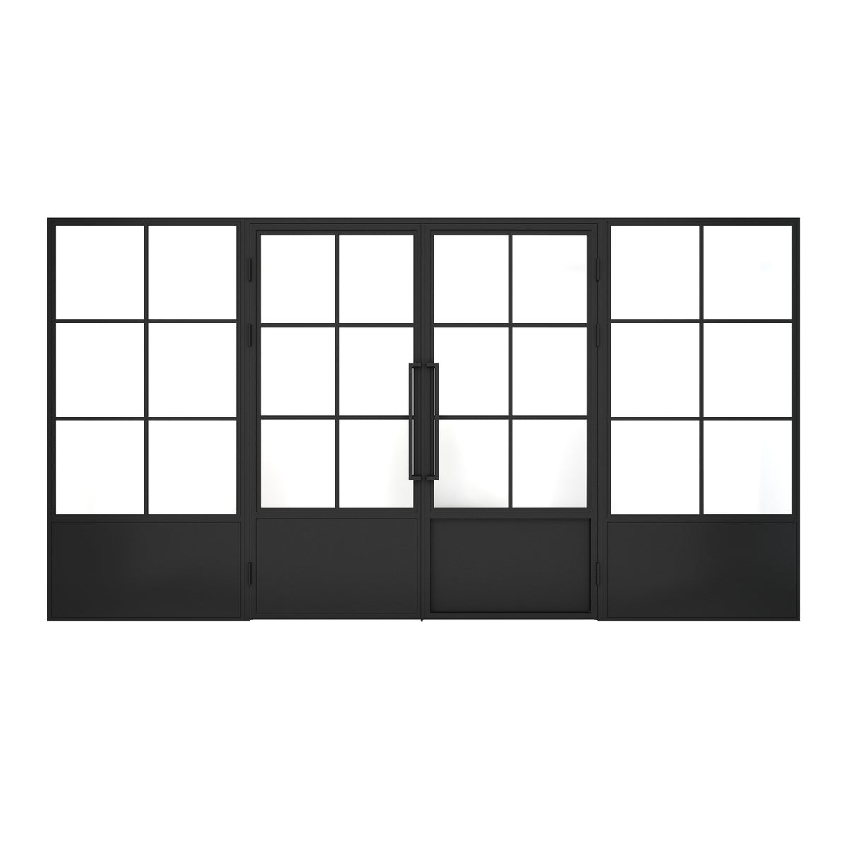 Custom Order - Interior 6 Lite Double with Sidelights & Kickplate