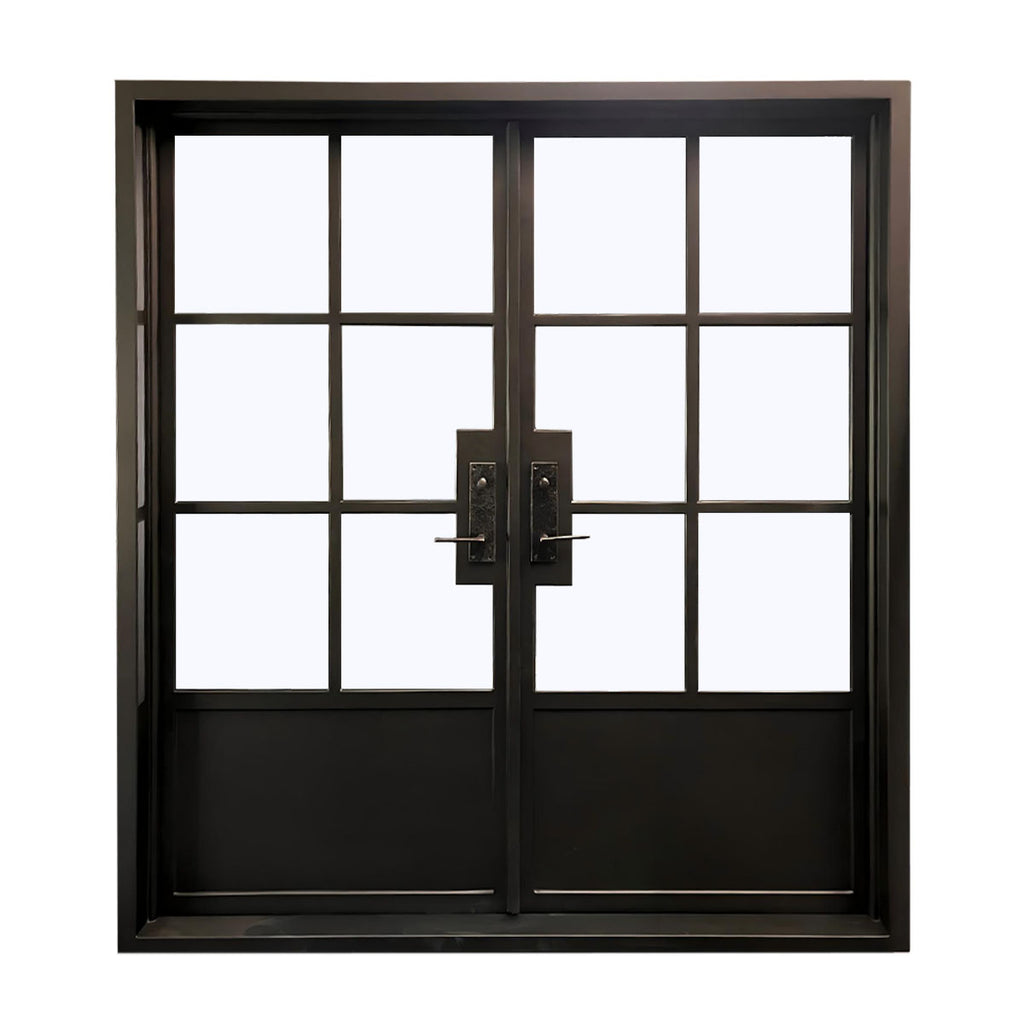 Steel French 6-Lite Door with Kick Plate, 72x81 / 72x96, Exterior
