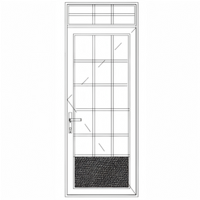 H#18 - Aluminum Entry single door with transom - Thermal Broken