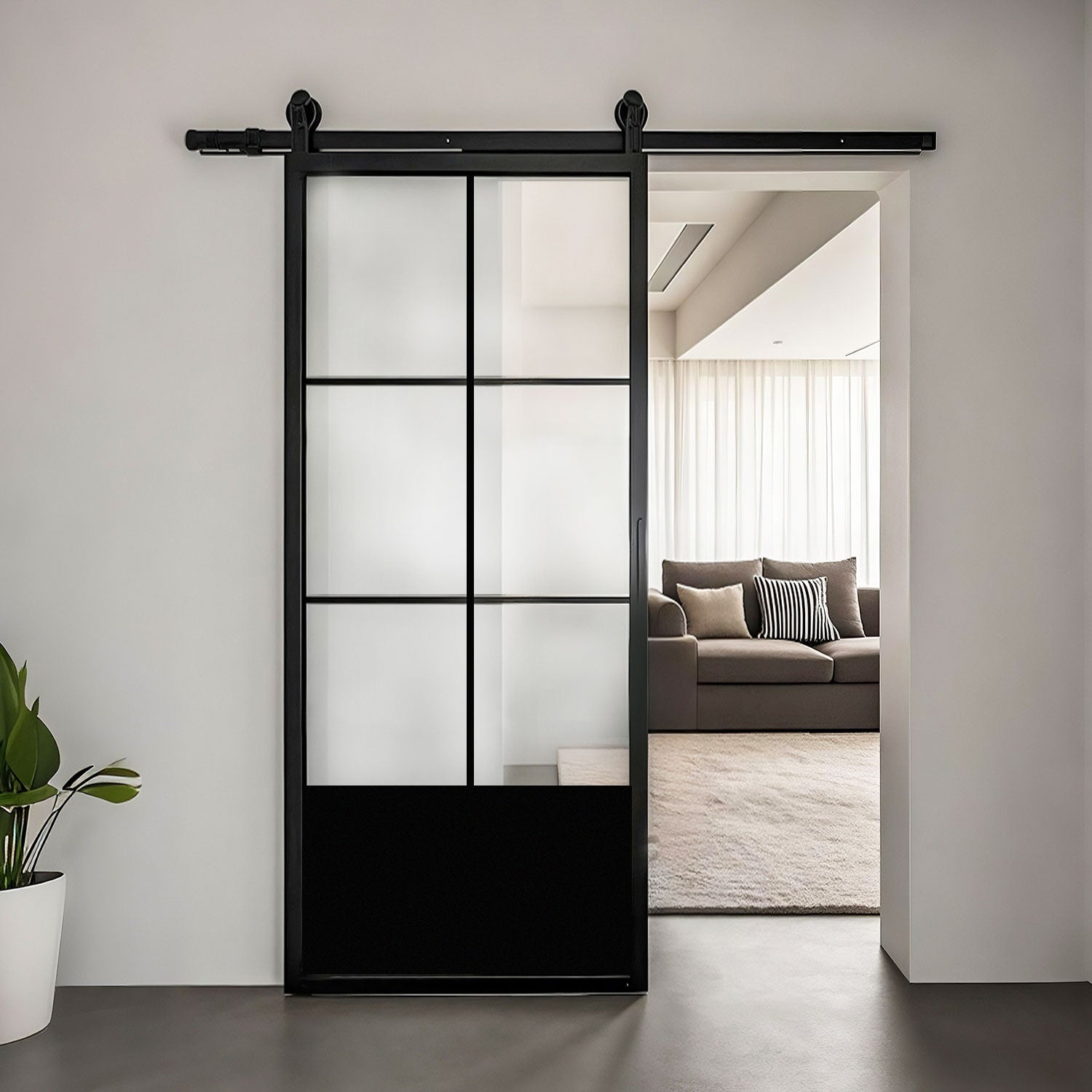 Barn door - 6 lite with kickplate