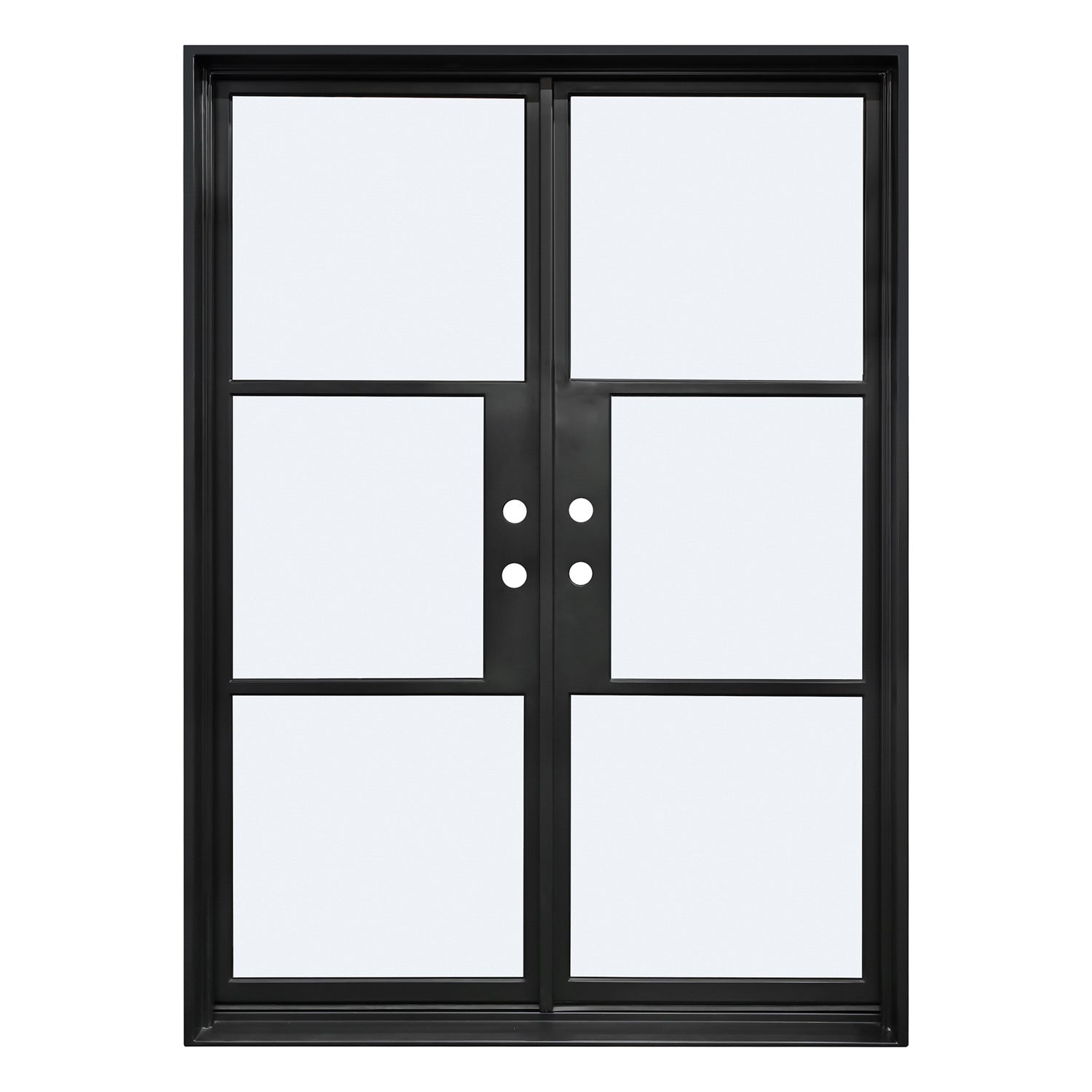 Lion Iron Door Steel French Double Door-3 Lite