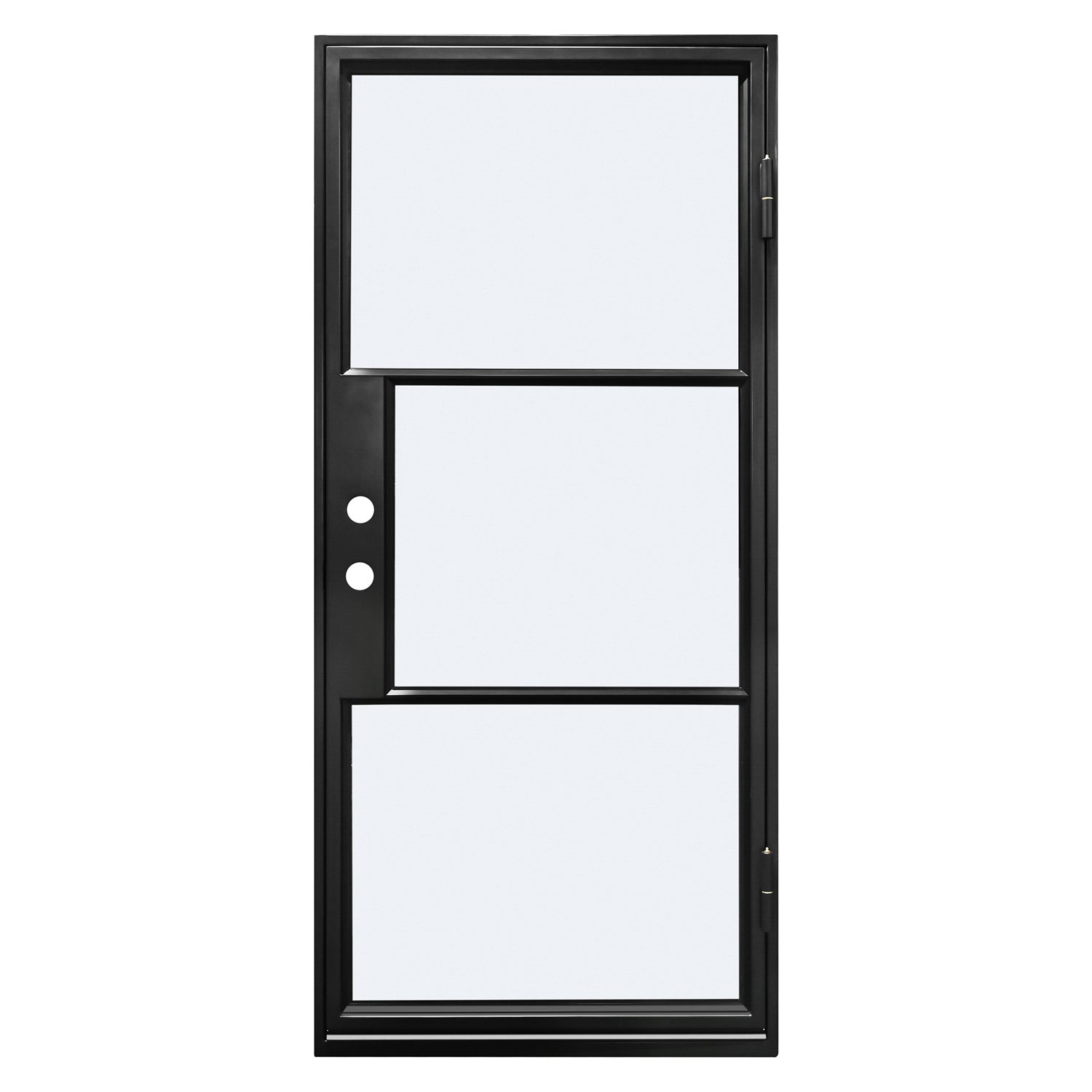 Lion Iron Doors Steel French Door 3-Lites Single Door