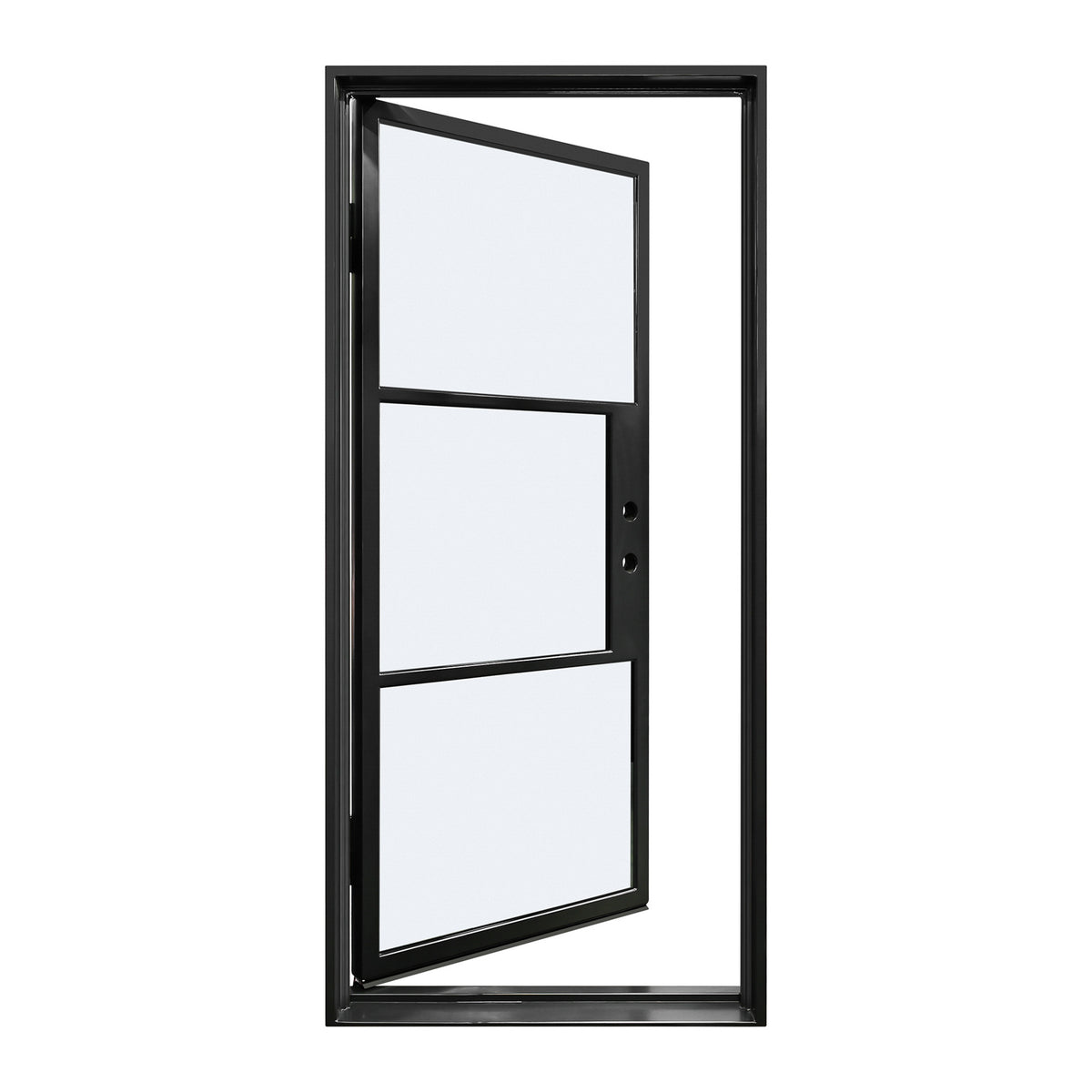 Lion Iron Doors Steel French Door 3-Lites Single Door