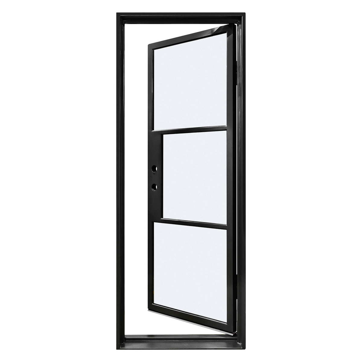 Lion Iron Doors Steel French Door 3-Lites Single Door