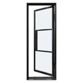 Lion Iron Doors Steel French Door 3-Lites Single Door