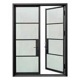 Lion Iron Door Steel French Double Door 4-Lites