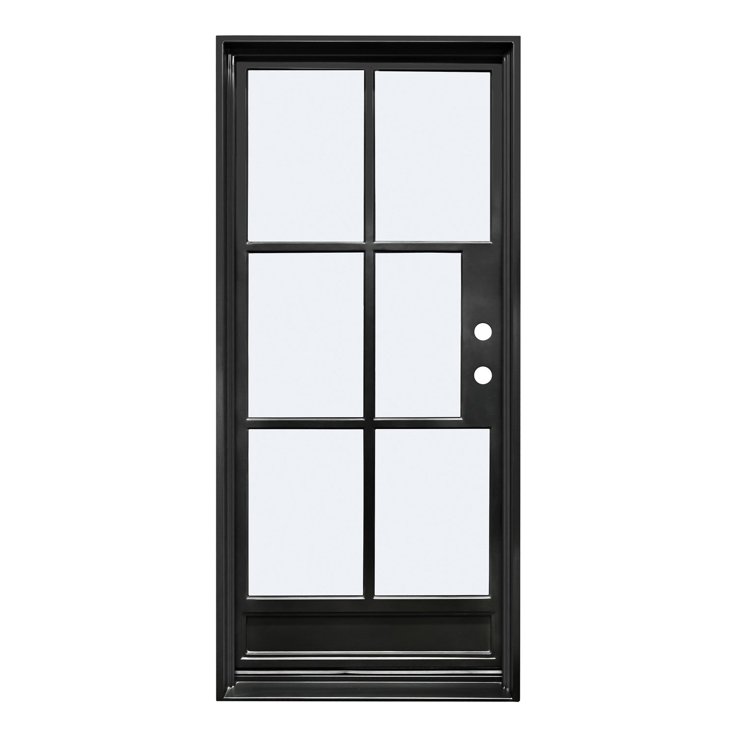 Lion Iron Door Steel French Single door-6 Lite with Kickplate