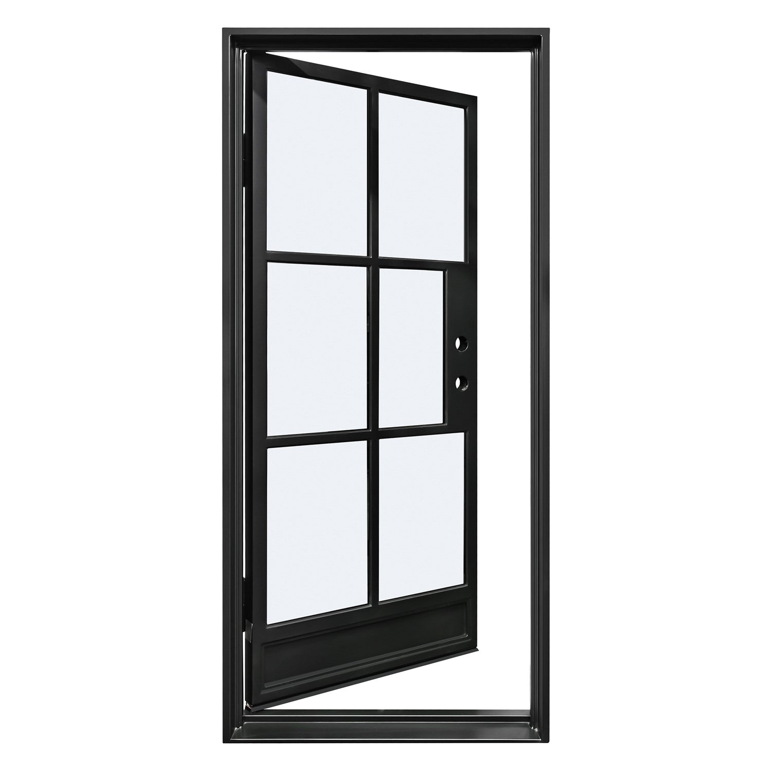 Lion Iron Door Steel French Single door-6 Lite with Kickplate