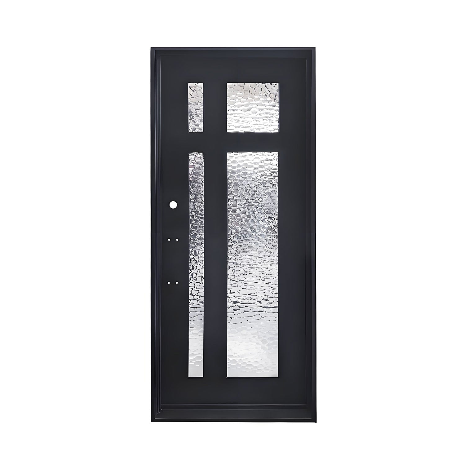 Iron Double Full-Arched Front Entry Door with Kickplate 3-Lite