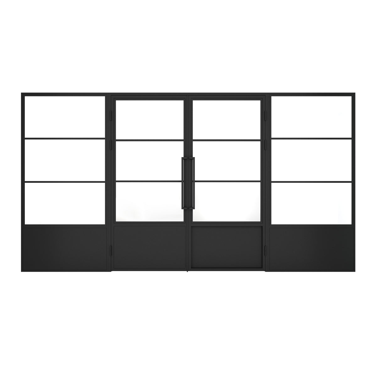 Custom Order - Interior 3 lite double with sidelights & kickplate