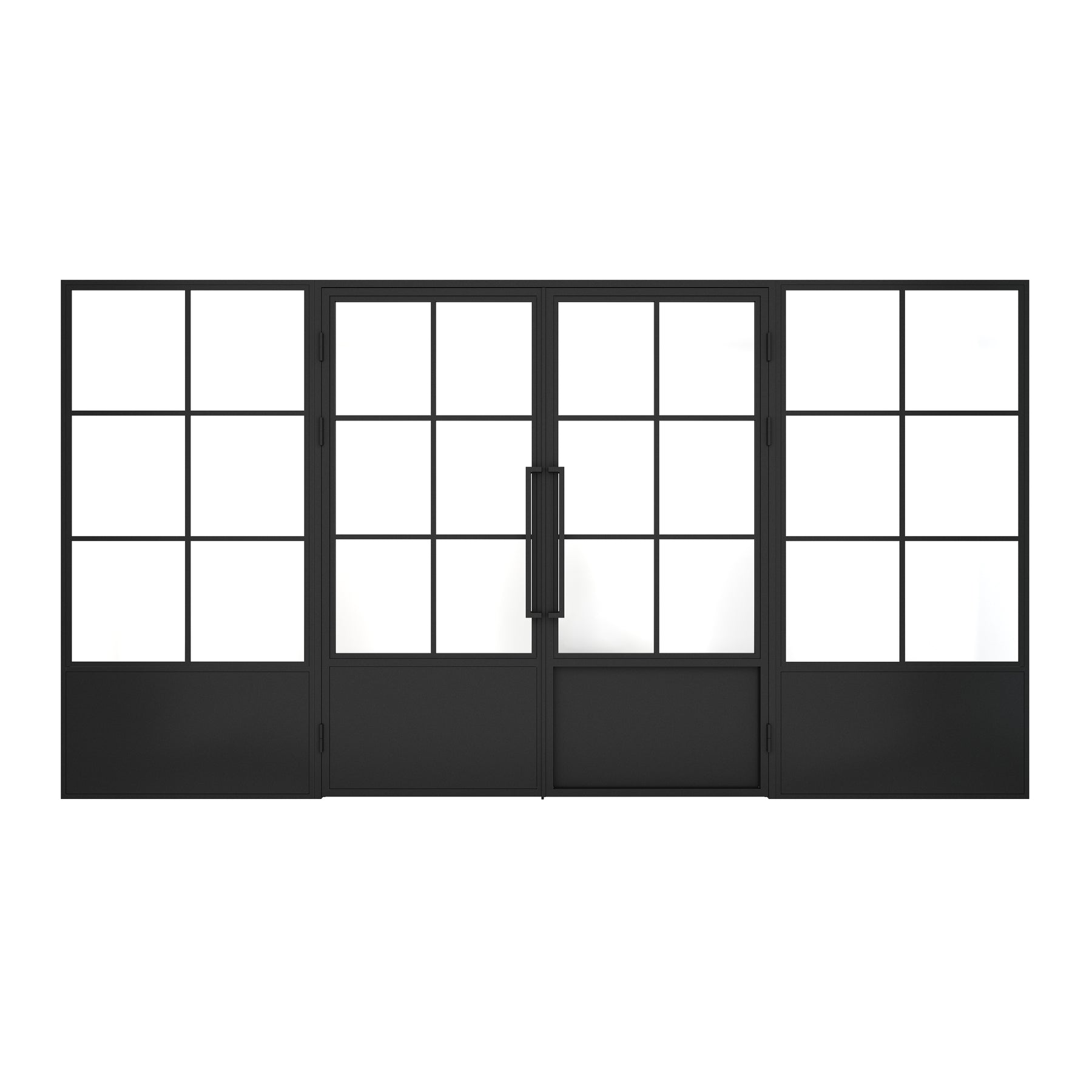 Custom Order - Interior 6 Lite Double with Sidelights & Kickplate